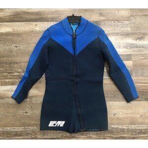 Sea Elite Mens 3mm Farmer John Top Shorty Size 2XL Scuba Dive Wet Suit XXLBlue